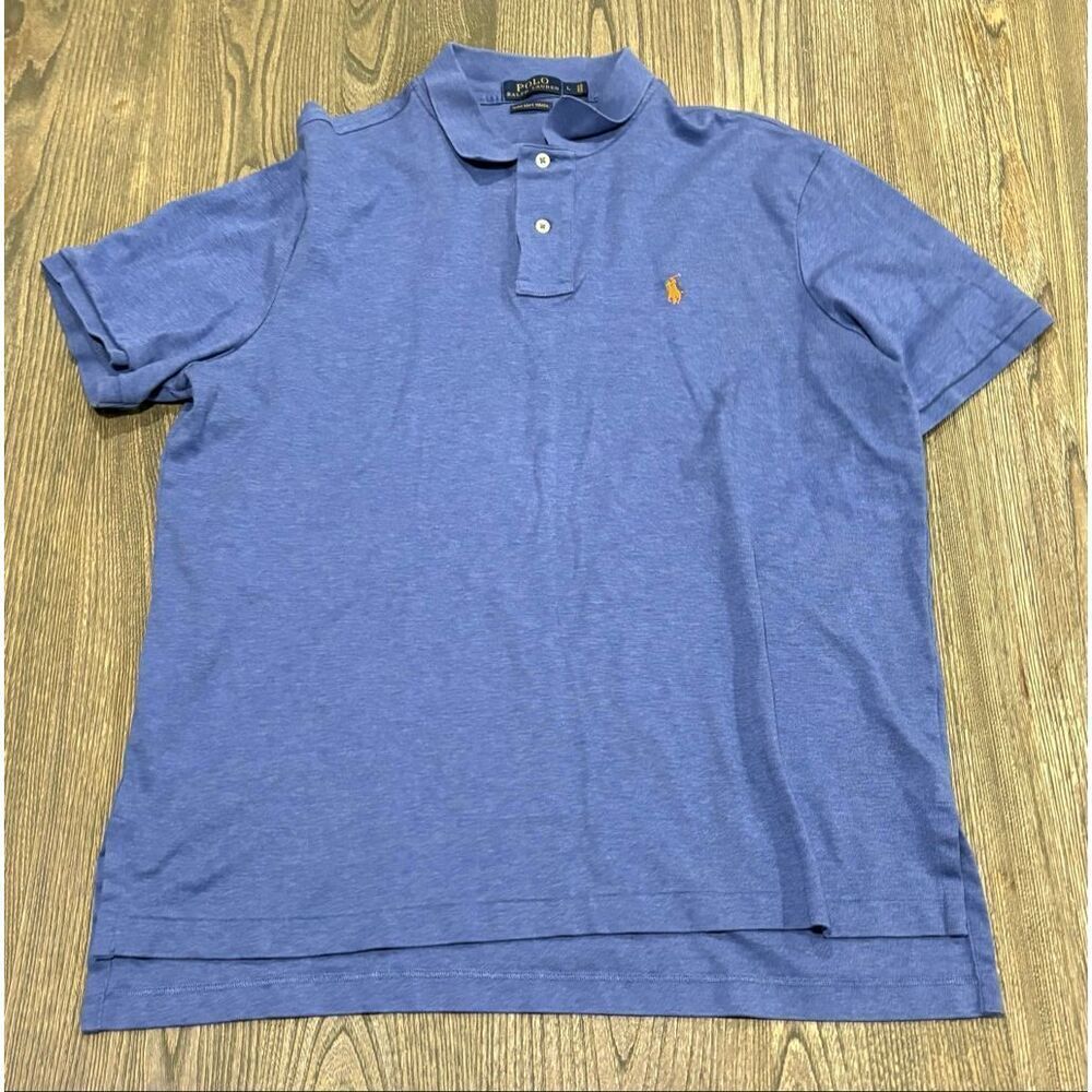 POLO by Ralph Lauren Mens Pima Soft Touch Polo Shirt Short Sleeve Purple Size L